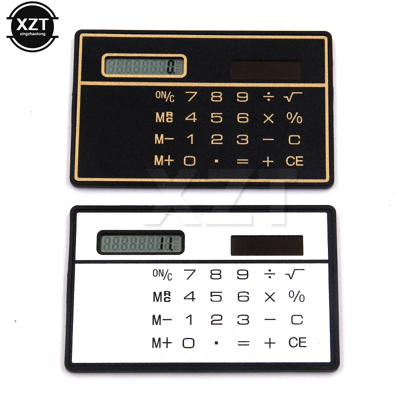 Dunne 8 Cijferige Ultra Dunne Zonne-Energie Calculator Met Touchscreen Creditcard Ontwerp Draagbare Mini Calculator Voor Business School