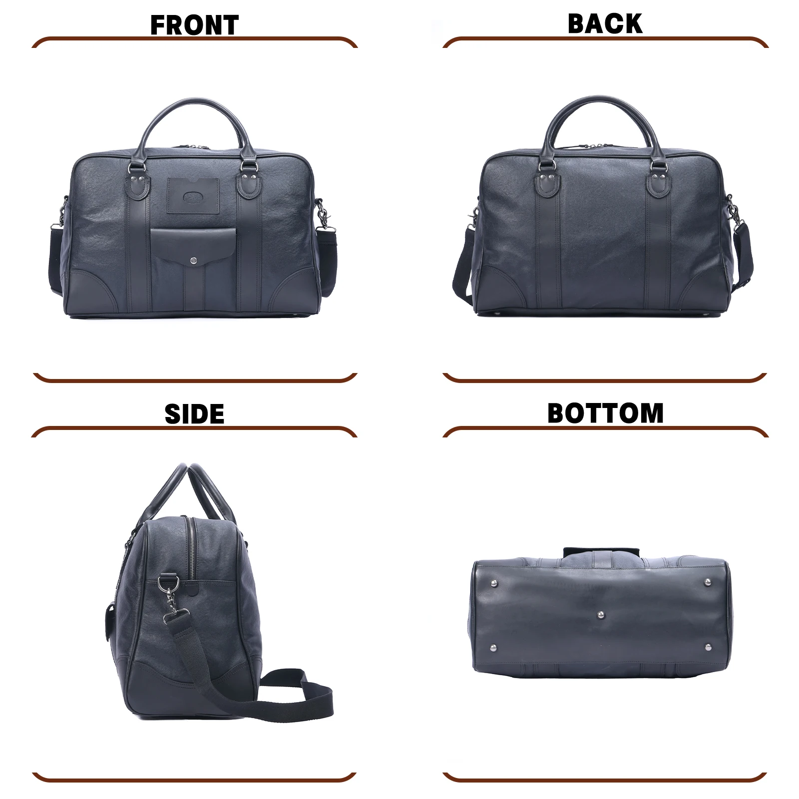 S.WORKER Vintage Reisetasche aus hochwertigem, pflanzlich gegerbtem Leder, Herren-Weekender-Reisetasche, Sporttasche für Outdoor-Reisen – Detail 11