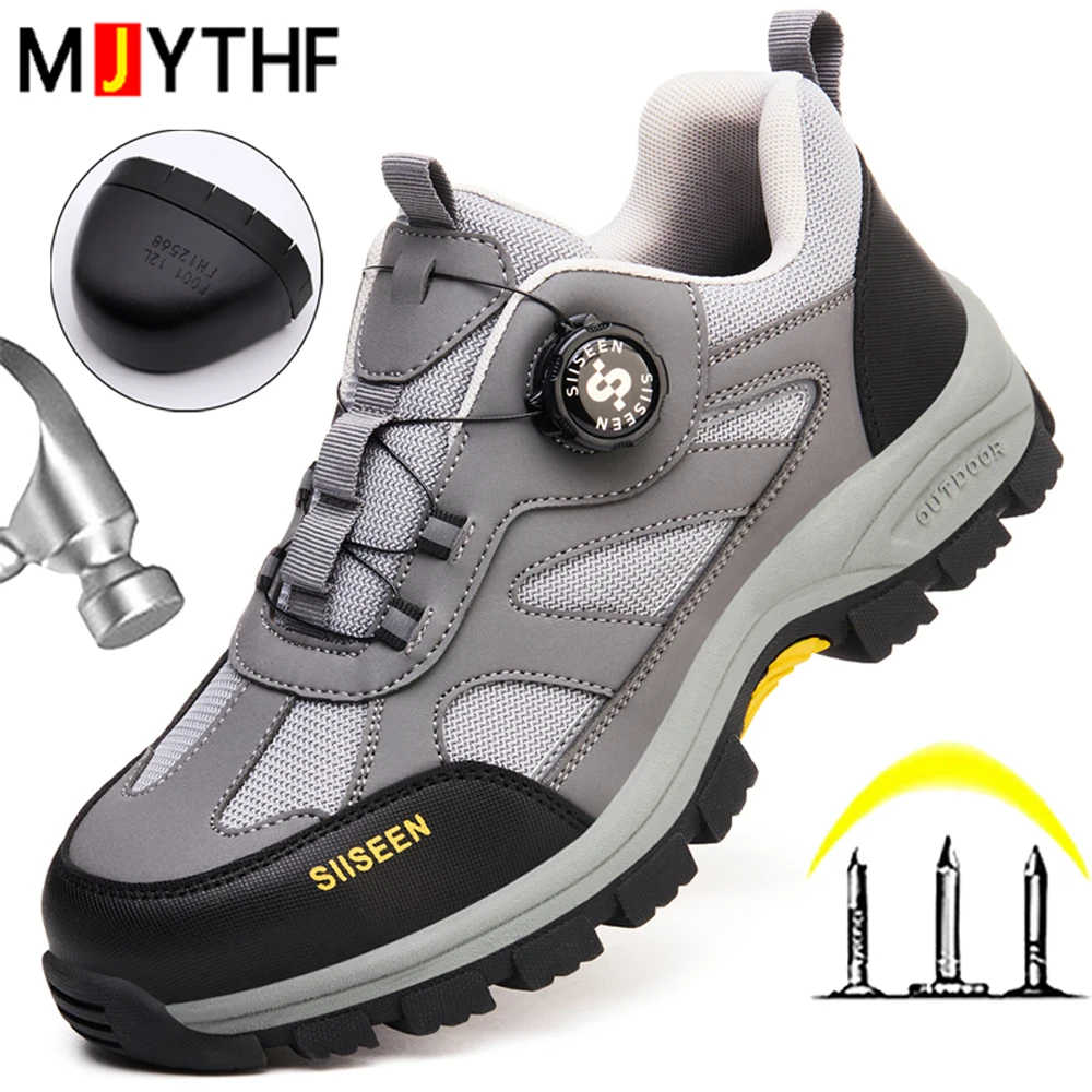 Quality Men Safety Shoes Anti-Smash Steel Toe Shoes Anti-Puncture Work Shoes Wear-resistant Indestructible Shoes Security Boots