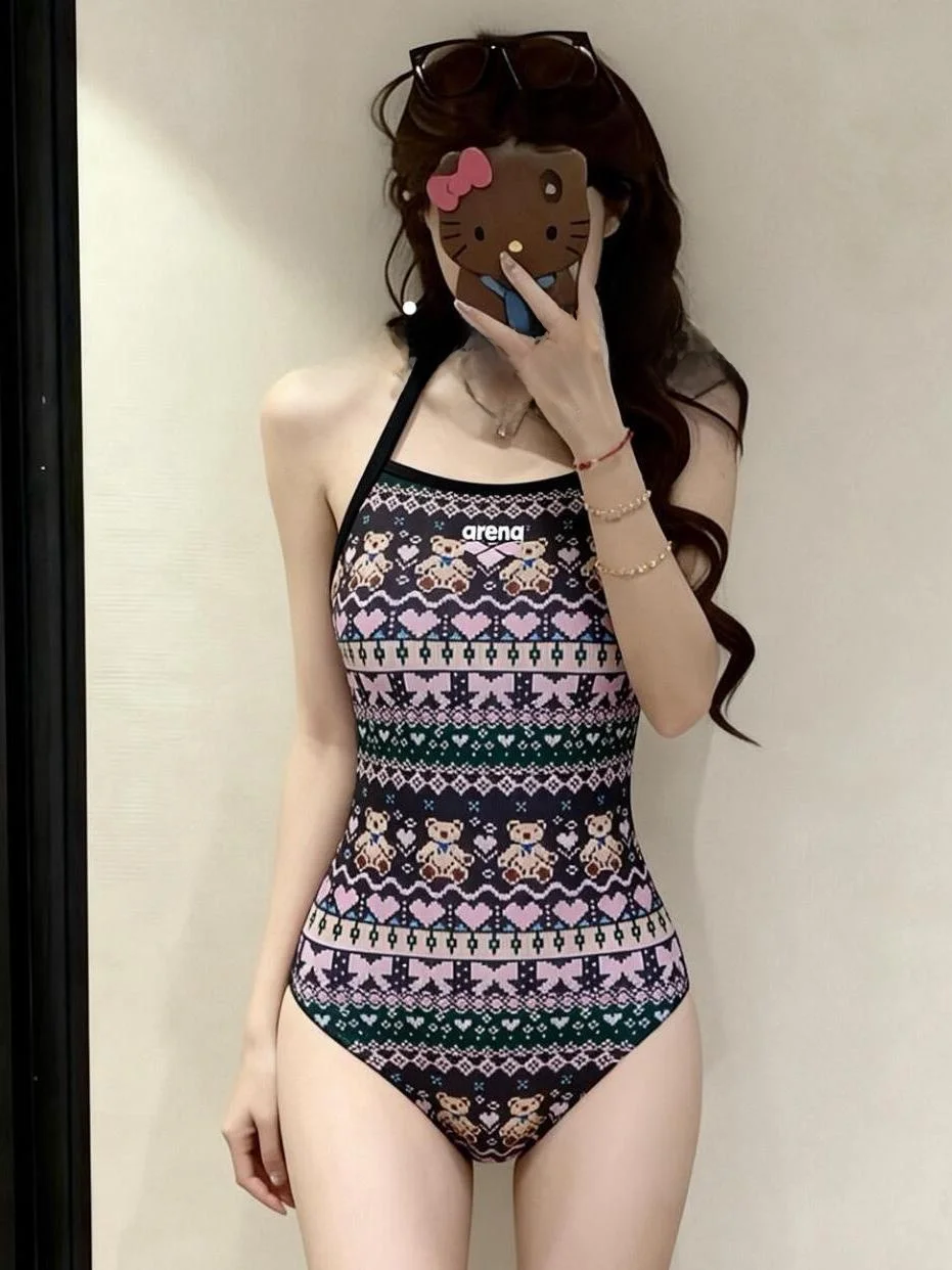 

Ladies' Sporty One-Piece Swimsuit Slimming Design Competitive Swimming Costume Backless Polyester Fabric Removable C...