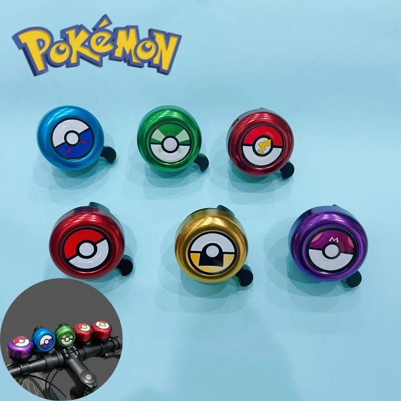 Cute Pokemon Pokeball Bike Bell, 5x5cm Metal Bicycle Bell, Loud Safety Horn for Kids Adults Cycling Accessory Gift view 2