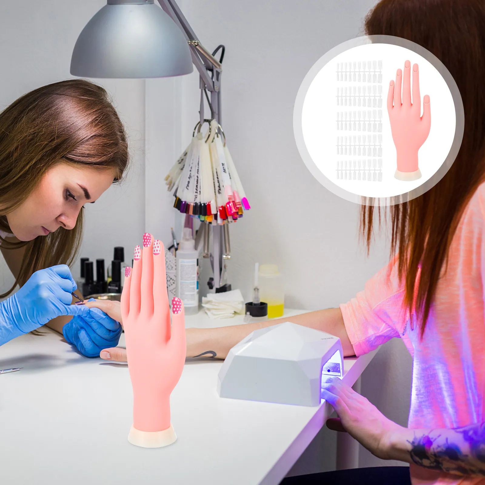 

Набор силиконовых тренировочных рук-манекенов для маникюра, высокореалистичные, многоразовые, для обучения нейл-арту, для начинающих, для использования в салонах