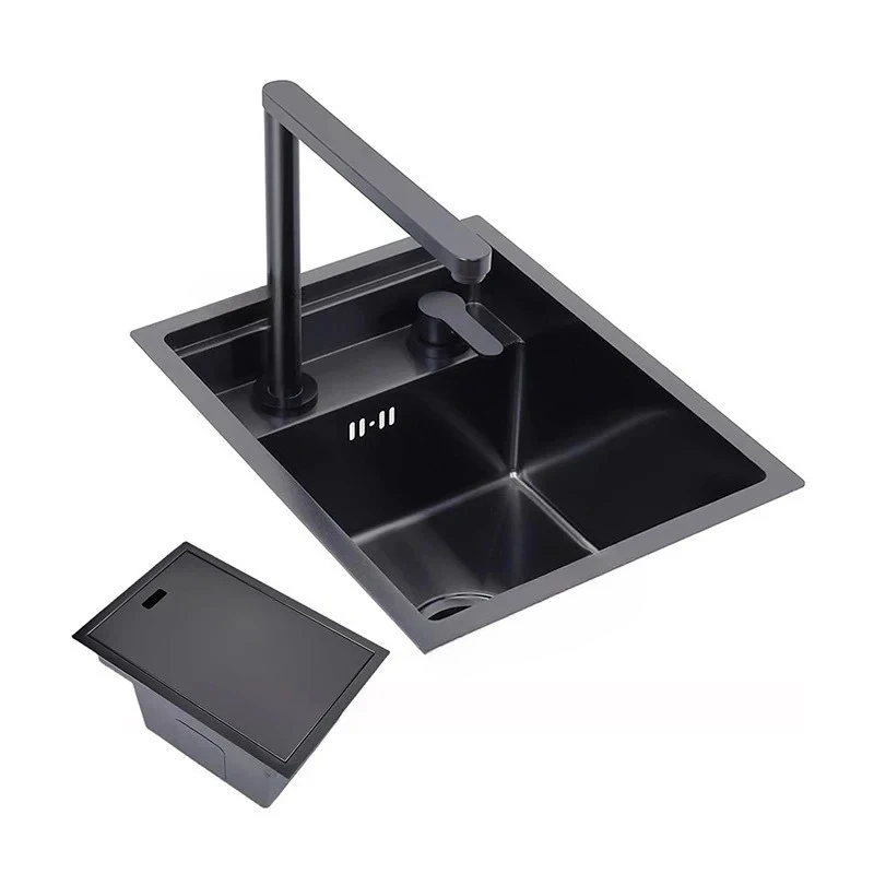 & Hidden Stainless Steel Kitchen Sinks Home Washing Sink for Kitchen Island Bar Mini Single Wash Basin Simple Kitchen Accessorie