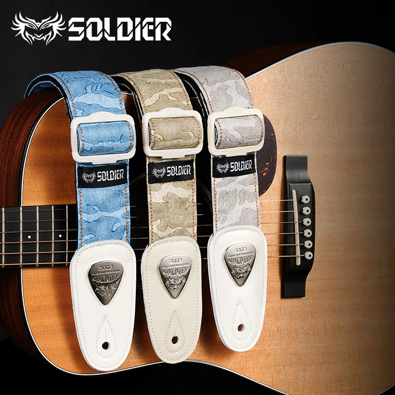 Soldier  Guitar straps-Canvas material straps for acoustic guitars, electric guitars, and classic basses,Adjustable length.