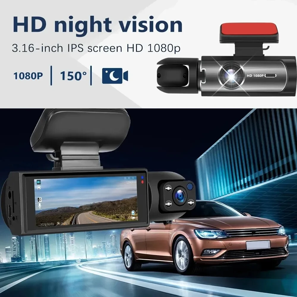 1080P dual camera,Dash Cam for cars,Front And Inside,car camera with IR Night Vision,Loop Recording,wide angle Car DVR Camera