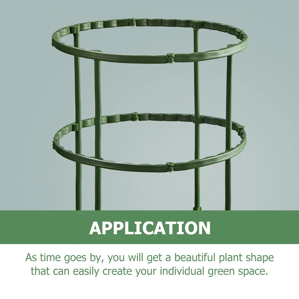 

1 set Climbing Plant Support 4 Curved Rods 25cm Double Layer Plastic Garden Trellis Flower Frame for Upright Growth