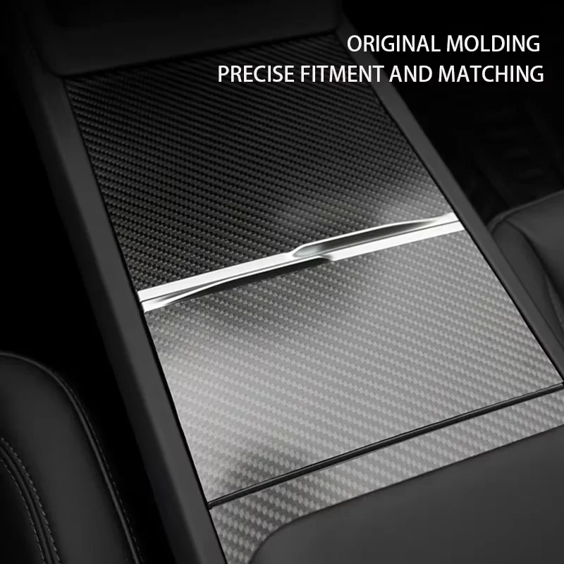 Voor Tesla Model Y Juniper 2025 Middenconsole Echte Koolstofvezel Hoogglanzend/Matte Paneel Beschermende Model 3 Koolstofvezel Patch