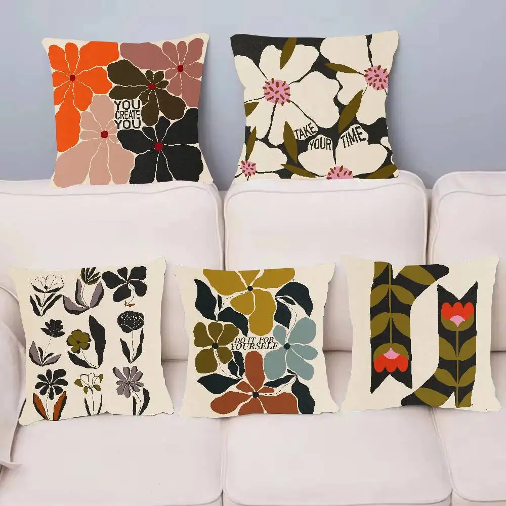 Decorative Botanical Print Pillow Case Home Decor Throw For Sofa Bed Car Room Decor Gift Idea