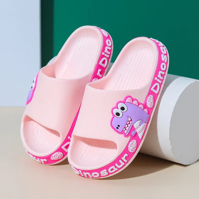 Dinosour-Zapatillas informales antideslizantes para niños y niñas, zapatillas transpirables de baño para el hogar, zapatos de dibujos animados, Verano