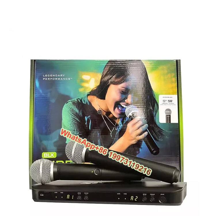 

BLX288 Noise Cancelling Metal Handheld PG58 Professional UHF Wireless Dual Channel Vocal Microphone System BLX288/PG58/BETA58A