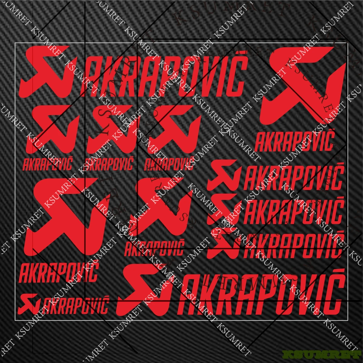 Für Akrapovic Auspuff Aufkleber Motorrad-Sticker Helm-Aufkleber Tank-Logo-Set