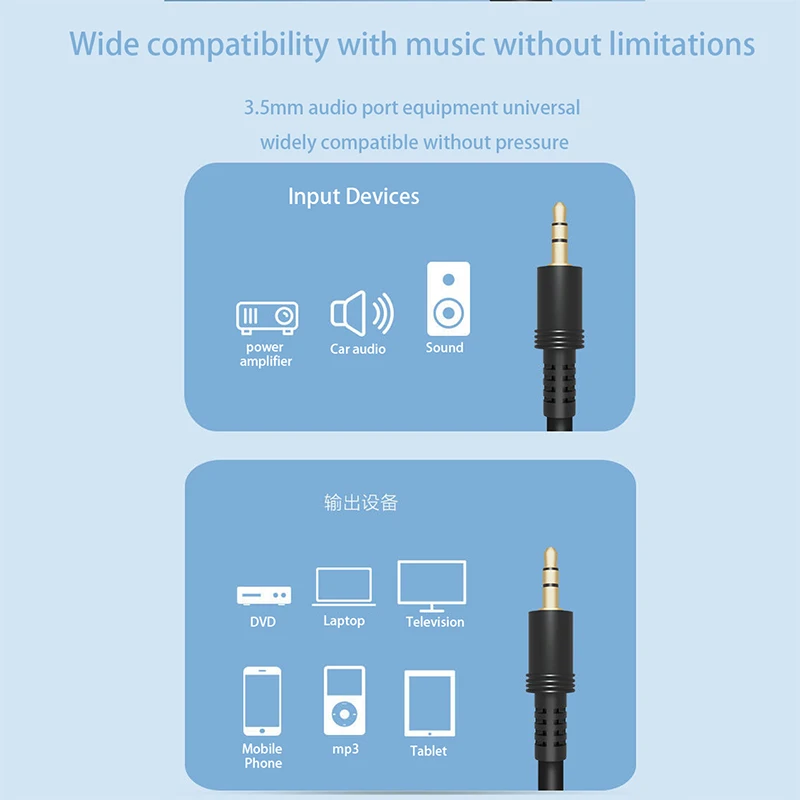 1.5/3/5/10 M Kabel męski 3,5 mm Stereo Audio Przedłużacz samochodowy Aux do komputera Laptop Mp3/mp4 Kabel do transmisji danych L19 D5