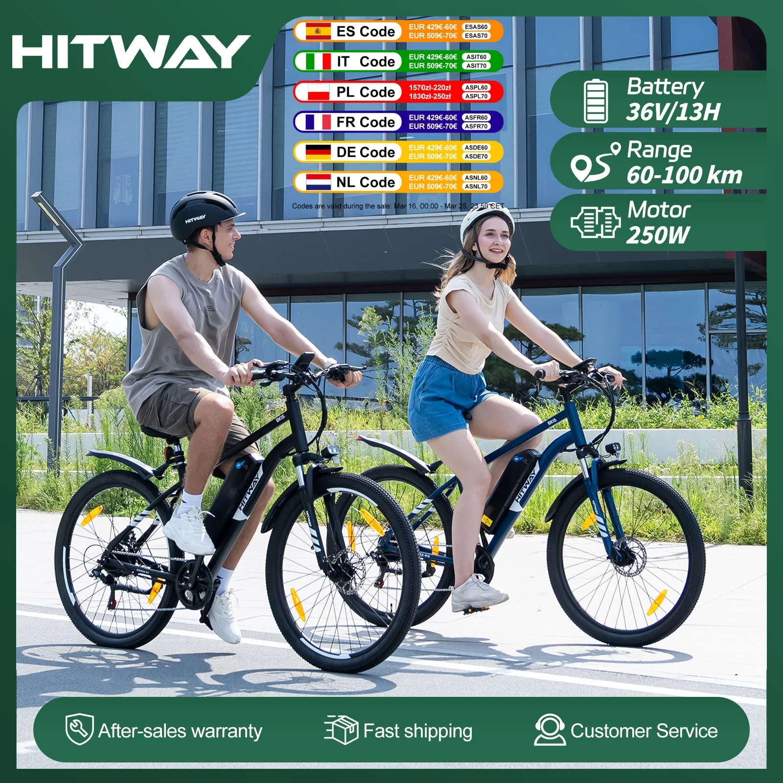 HITWAY vélo électrique E VTT, vélo électrique de 27,5 pouces avec batterie amovible 36V13Ah, 7 vitesses