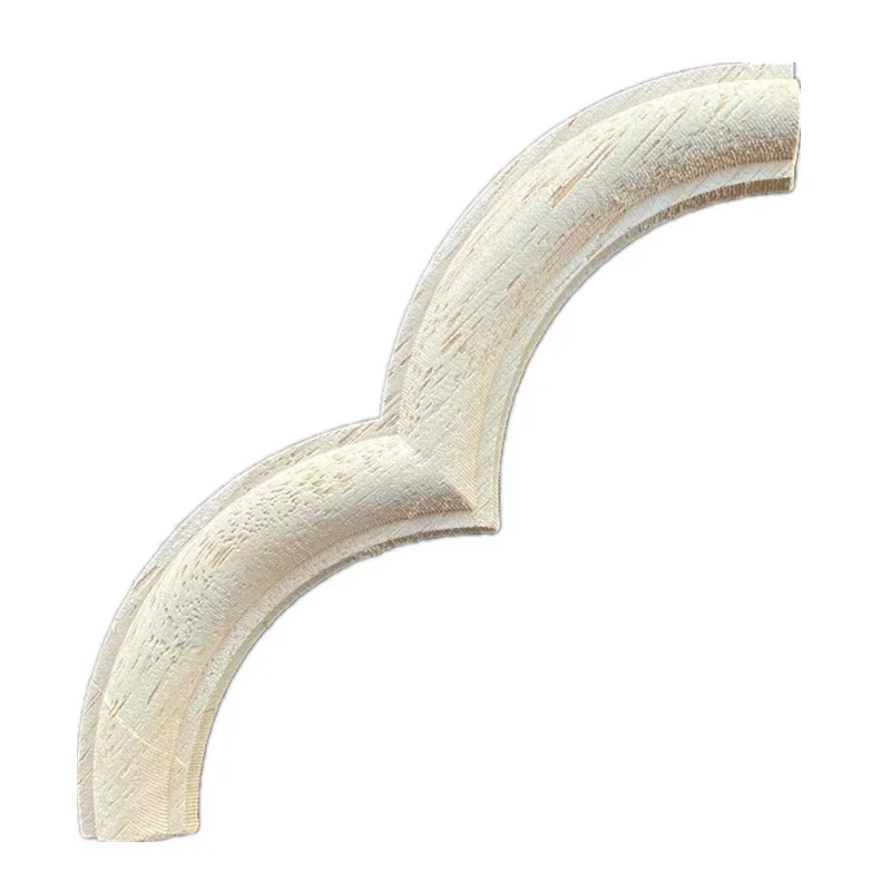 10cm Rubber Wood Carved Onlay Applique Unpainted Furniture for Vintage Home Decor Door Cabinet Decoration Color Figurine DIY