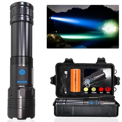 High Brightness XHP70 Powerful Led Flashlight Power Bank Torch Light USB Rechargeable Camping Tactical Flashlight with COB Lamp