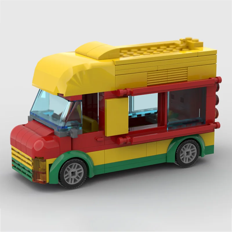 City Car Model MOC Building Bricks City Mobile Food Cart Modular Technology Children Holiday Gifts Assemble Toys Suit