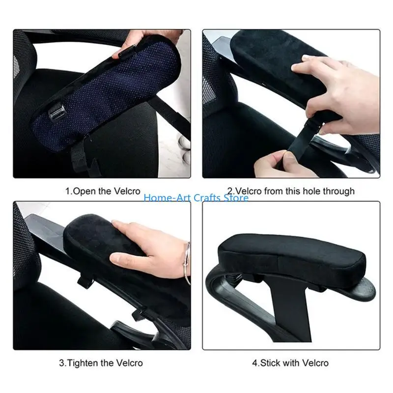 Y3NA 1Piece Chair Armrest Pad Memory Foam Office Chair Arm Rest Cover Comfortable Elbow Forearm Pressure Relief for Women Men