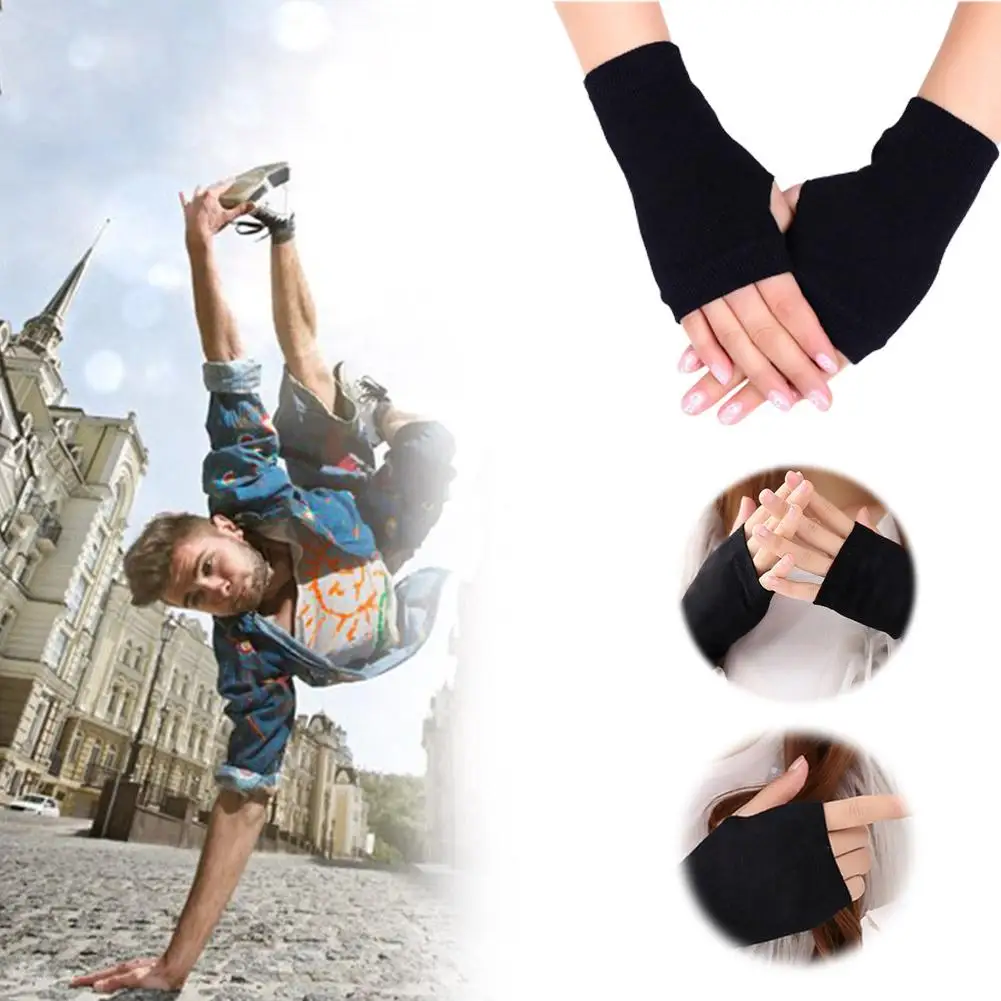 1/2pairs Autumn and Winter Warm Gloves Women's Winter German Velvet Half Finger Plus Velvet Open Finger Telefingers Gloves