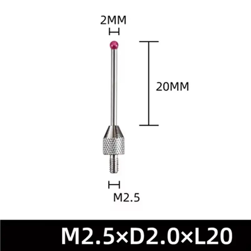 ABUL-4X M2.5 CNC Probe Measuring Tips 2Mm Stylus Ball Porcelain Shaft CNC Height Gauge Probe Measuring Probe CMM Machines A