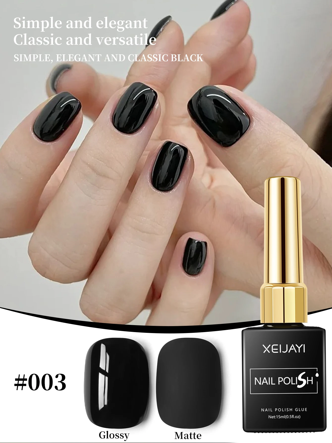 XEIJAYI 1 Stück 15ml Blauer Gel-Nagellack - UV-härtend, Formaldehydfrei für Trendige Nagelkunst-Designs, Langanhaltend & Geruchlos – Detail 8