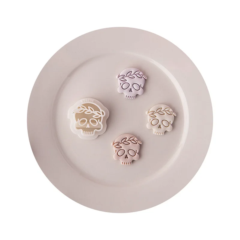 Cute Skull Shape Polymer Clay Cutter Soft Pottery DIY Earrings Jewelry Pendant Cutting Mold Jewelry Modeling Pottery Tool