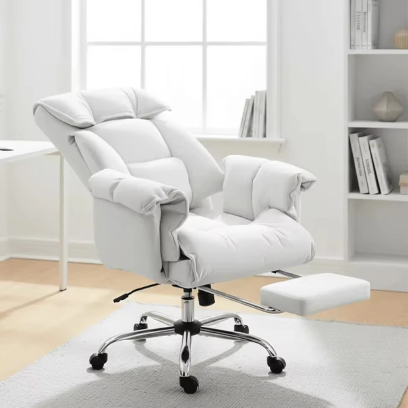 Comfortable PU synthetic leather office chair with handle adjustment mechanism, suitable for home office use