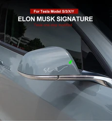 Elon Musk Signature Sticker for Tesla Model3 Y X S Car Emblems Stylish Logo Stickers Decoration Accessories 2017-2023