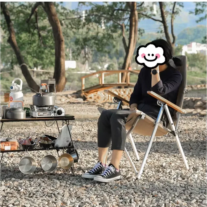 High back camping chair, large rocking chair, folding chair, adjustable stool, camping recliner, ultra-light backpack chair