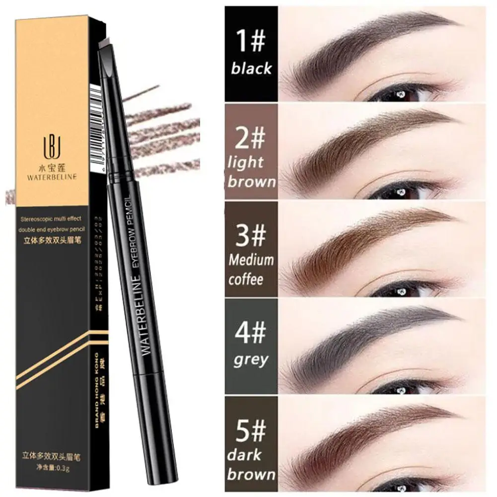 Double Headed Brow Pen Three-dimensional Multi Effect Tool And Cosmetic Beauty Sweat Anti Waterproof Brow Pen D1E9