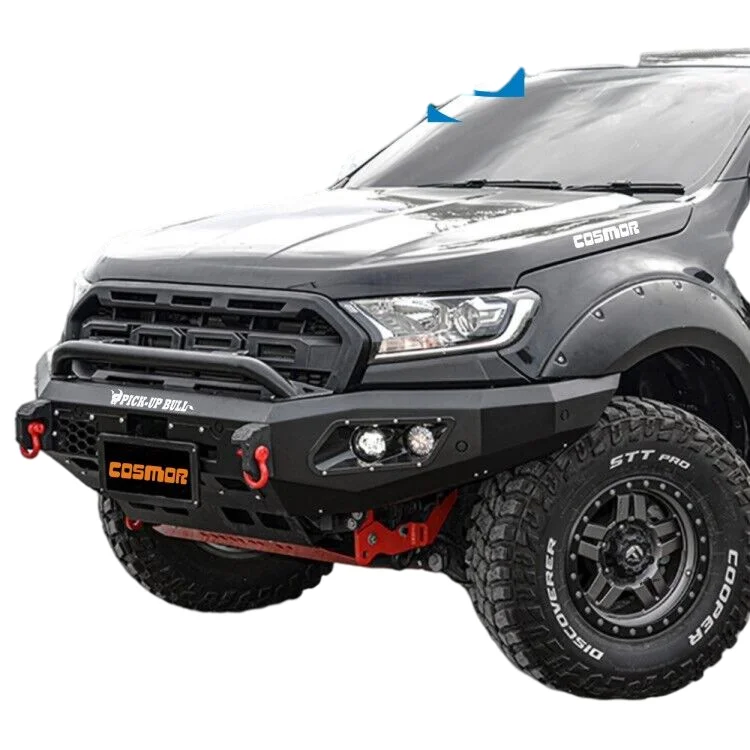 Steel Front Bumper with Fog Lamp for Ford Ranger T7 T8 Raptor and Hilux Revo Toyotas Suzuki Jimny Front Bumper Pickup Bull