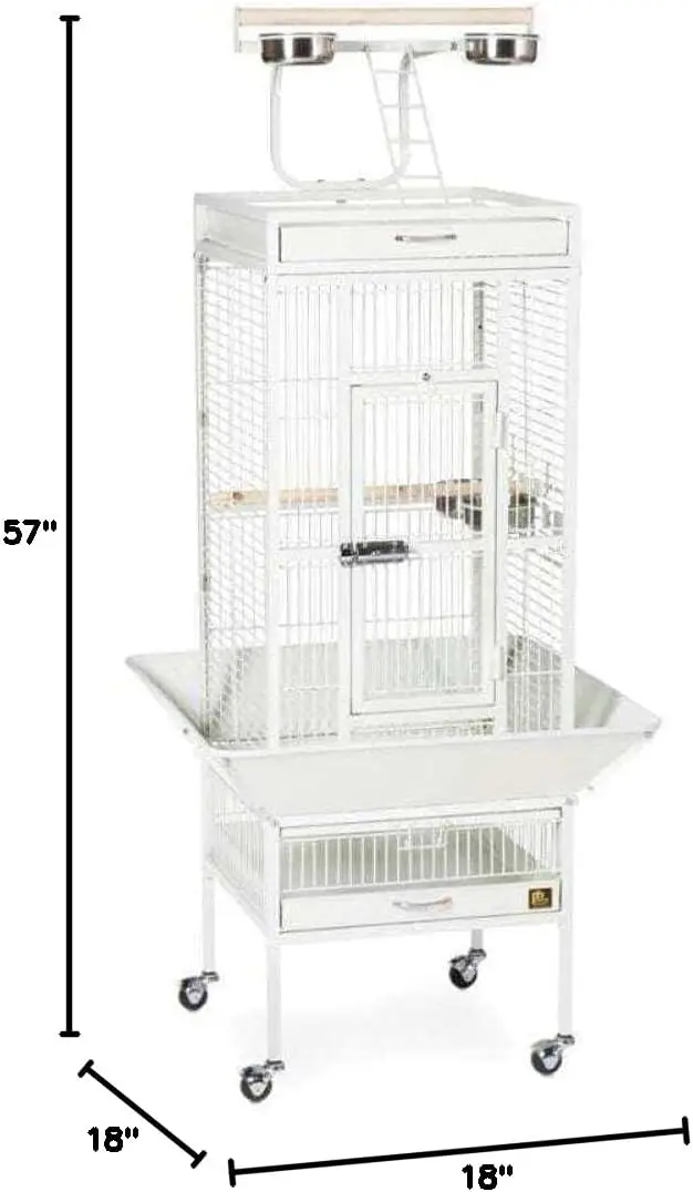 Products Wrought Iron Select Bird Cage, Chalk White,18'' x 18'' x 57''