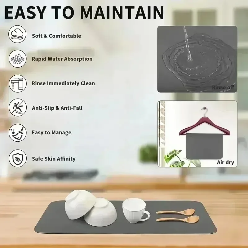 American-style Retro Coffee Cup Heat Insulation Pad Kitchen Absorbent Pad Anti-slip Drainage Plate Drying Pad Tableware Mat