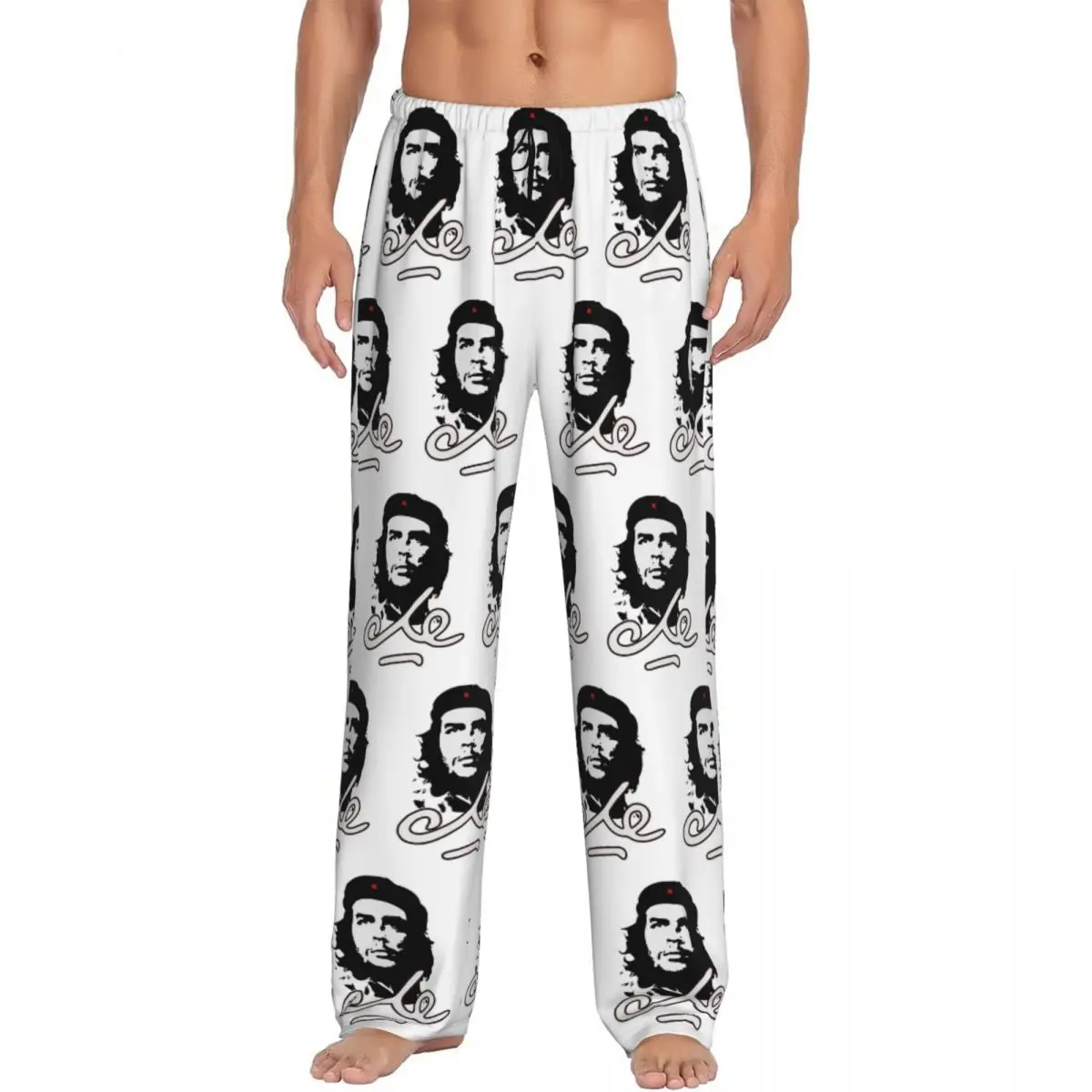 Custom Retro Che Guevara Pajama Pants Men Sleepwear Sleep Lounge Bottoms with Pockets