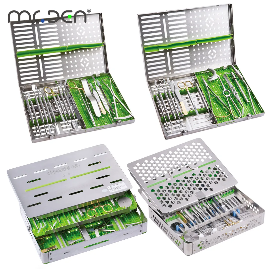 Premium Dental Implant Instrument Set Surgical Tools including Curette Probe Periosteal Elevator Jowl Chisel Bone Calipers for O