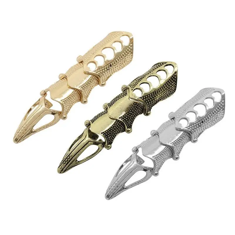 أزياء الشرير الصخرة التمرير المشترك درع المفاصل المعدنية كامل فنجر مخلب خواتم للجنسين هالوين قابل للتعديل حلقة اكسسوارات الحفلات #1