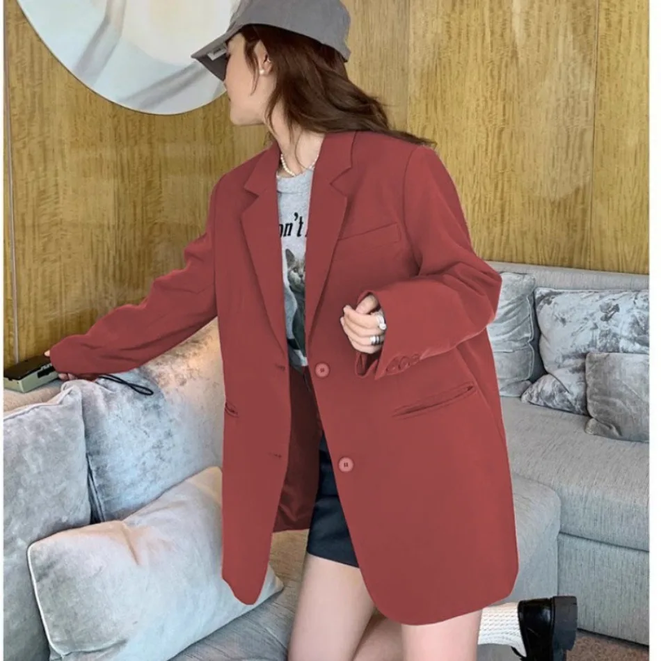Neu im Frühling Herbst Stil Pendler Anzug Frauen Langarm Modische Casual Lose Einfarbig Anzug Jacke Kleidung Top – Detail 10