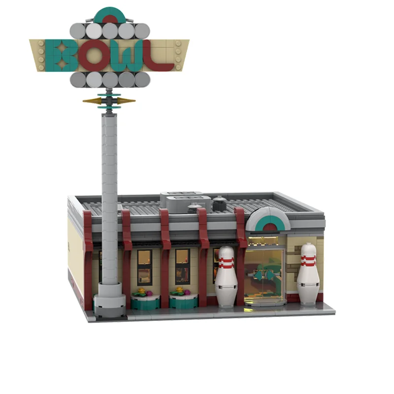 Chaud 1529 pièces MOC modulaire rétro Bowling volée blocs de construction ensembles assemblage éducatif briques jouets cadeaux d'anniversaire de noël