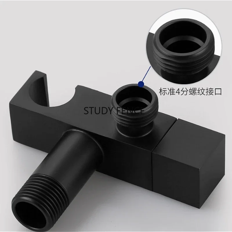 Metal Square Single Cooling Angle Valve T-shaped Single Control Water Valve 4-point Water Stop Valve Bathroom Faucet Accessories