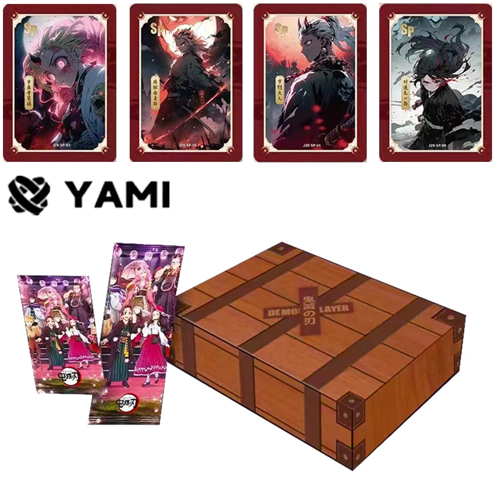 YAMI 2 Demon Slayer Cards Infinite Train Chapter Diamond Flash Card Tanjirou Kamado Nezuko Character Collection Cards Toys Gift