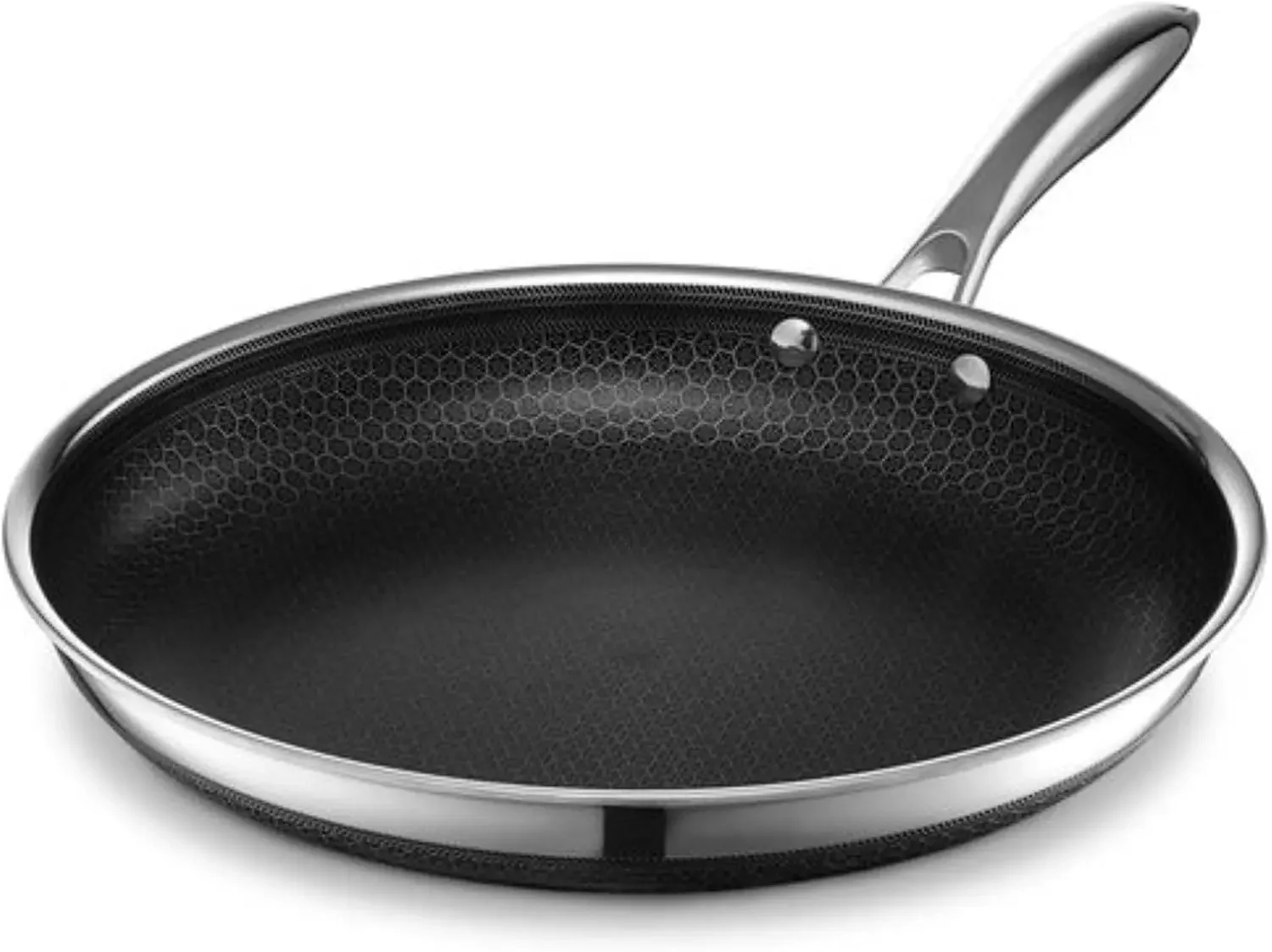 

HexClad Hybrid Nonstick Frying Pan, 12-Inch, Stay-Cool Handle, Dishwasher and Oven Safe, Induction Ready, Compatible