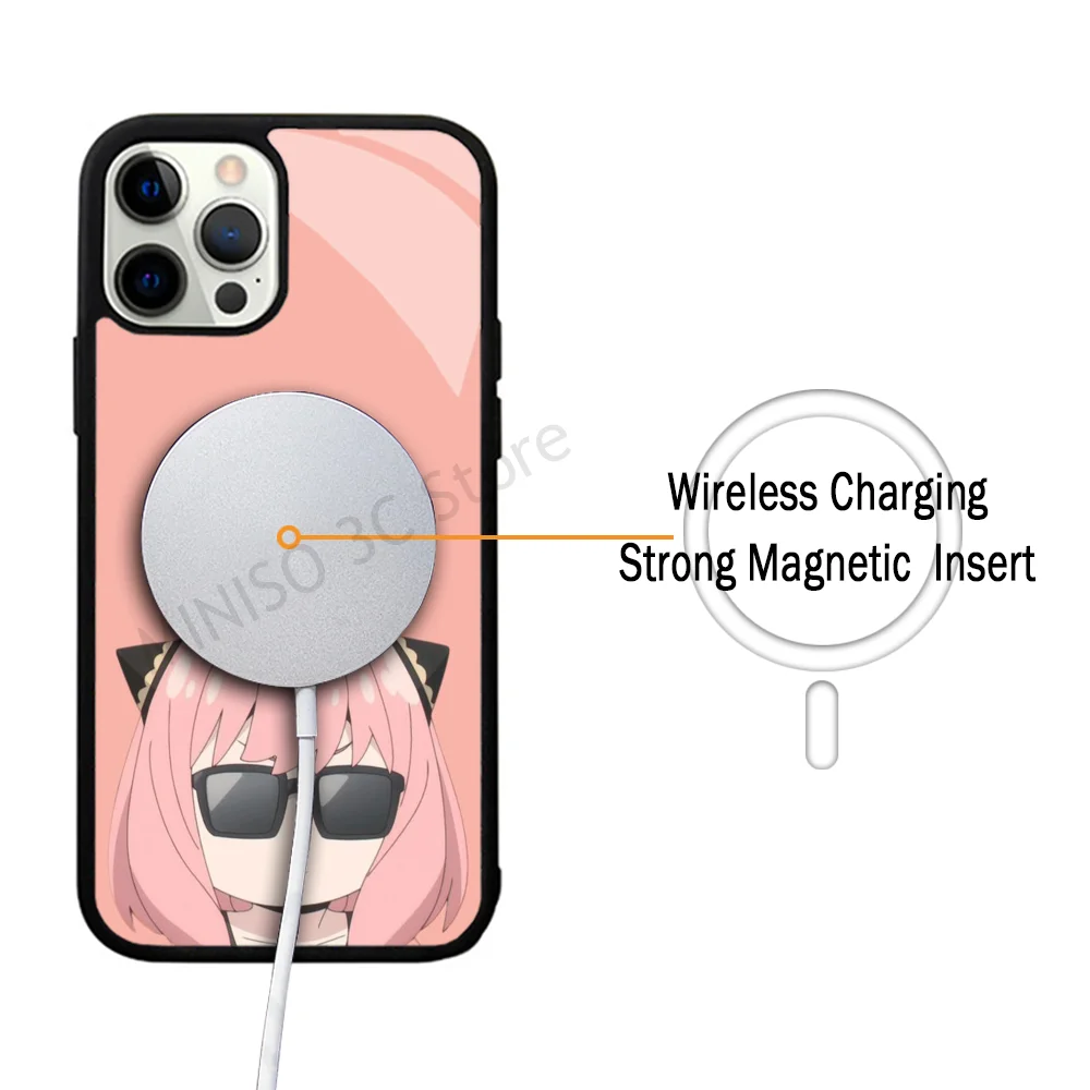 Kawaii Anya SPY X FAMILY Anime Phone Case Strong Magnetic For IPhone 15 14 13 Pro Max 11 12 Mini For Magsafe