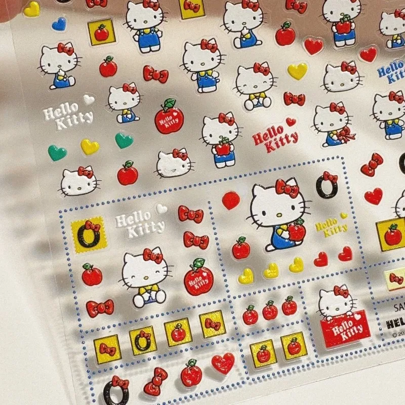 Hello Kitty-Autocollant mignon Sanurgente pour étui de téléphone portable, bande dessinée décorative, tasse à eau, bracelet de montre, autocollant d'art d'ongle d'ordinateur, vente en gros