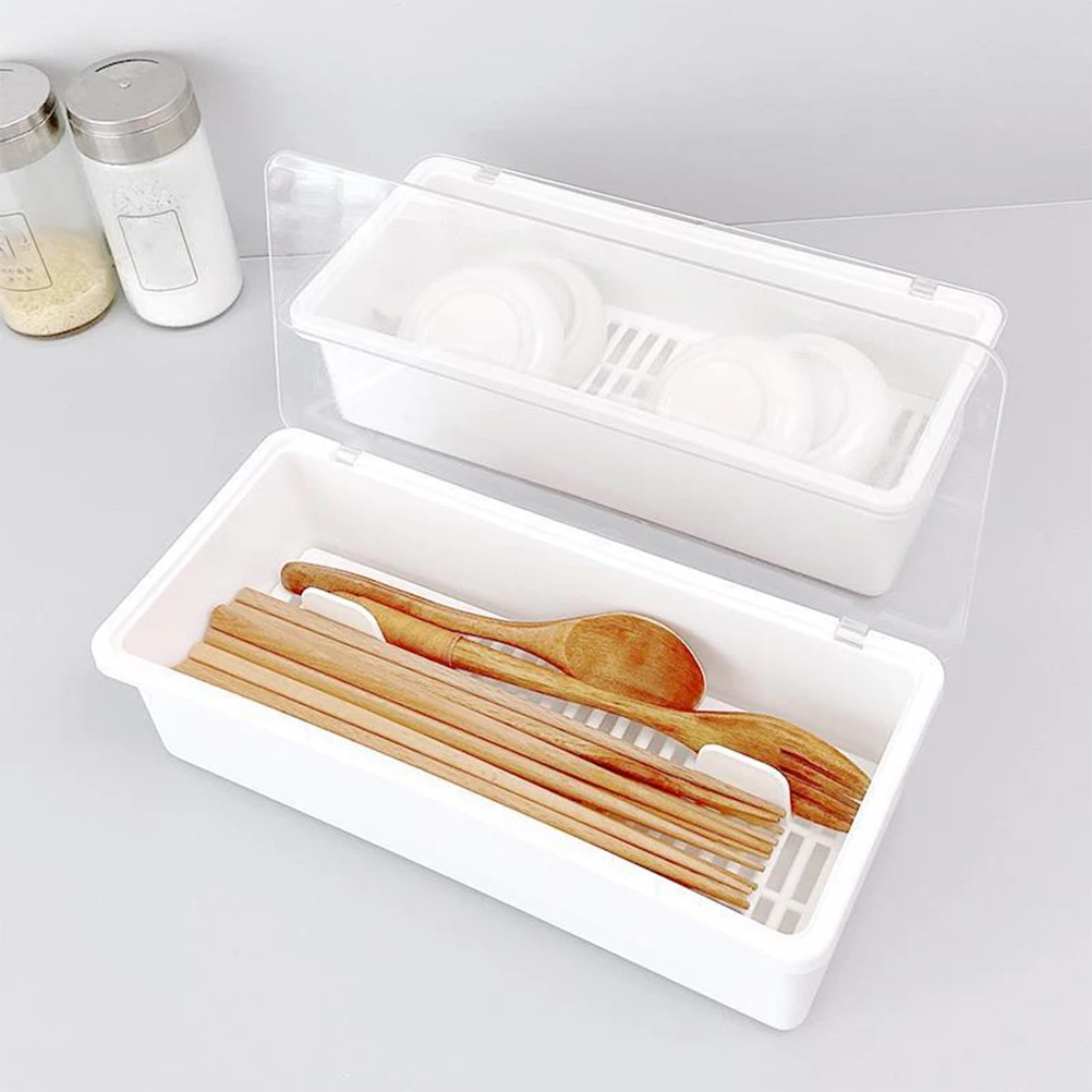 

Chopsticks Box Household Cutlery Storage Organizer Draining Kitchen Accessory Water Drainage Simple Plastic Basket Container