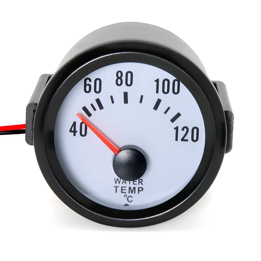 AD Black Shell White Backlight  Car Water Temperature Gauge 52mm Temp Meter 40-120 Celsius With Water Temperature Sensor 10mm ﻿