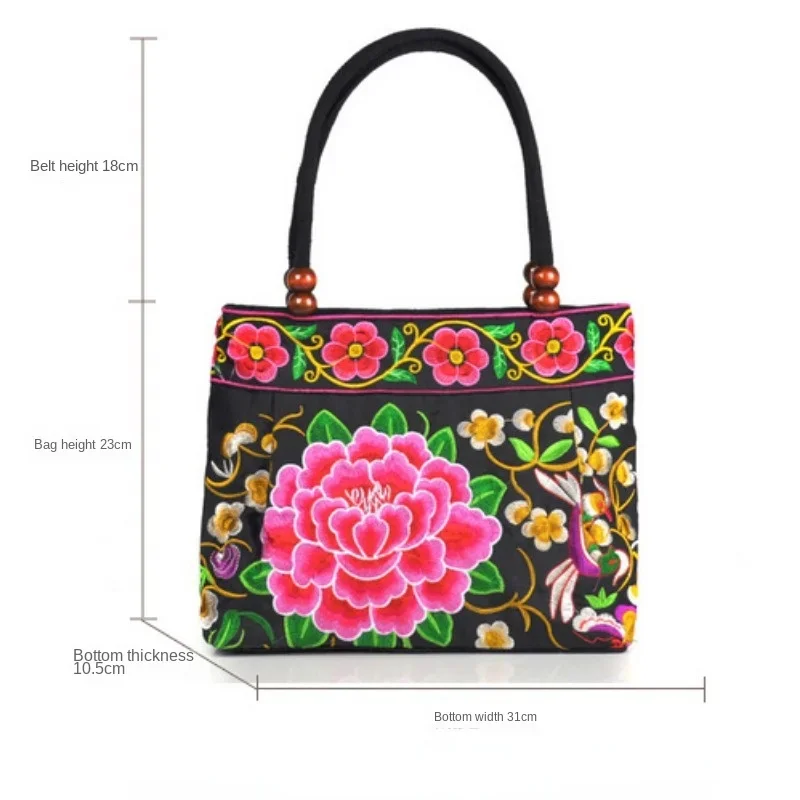 Embroidery Women Shoulder Bag Small Handbags National Style Floral Embroidered Ladies Top-handle Bags Beading Flap Bag Bolsas