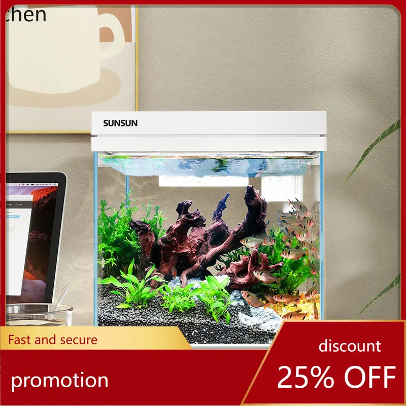 

HXL ultra-white fish tank filter oxygen production all-in-one machine self-circulation aquarium desktop lazy small