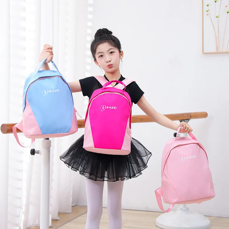 Polyester lightweight children's dancing backpack, ballet double-shoulder backpack, waterproof student schoolbag