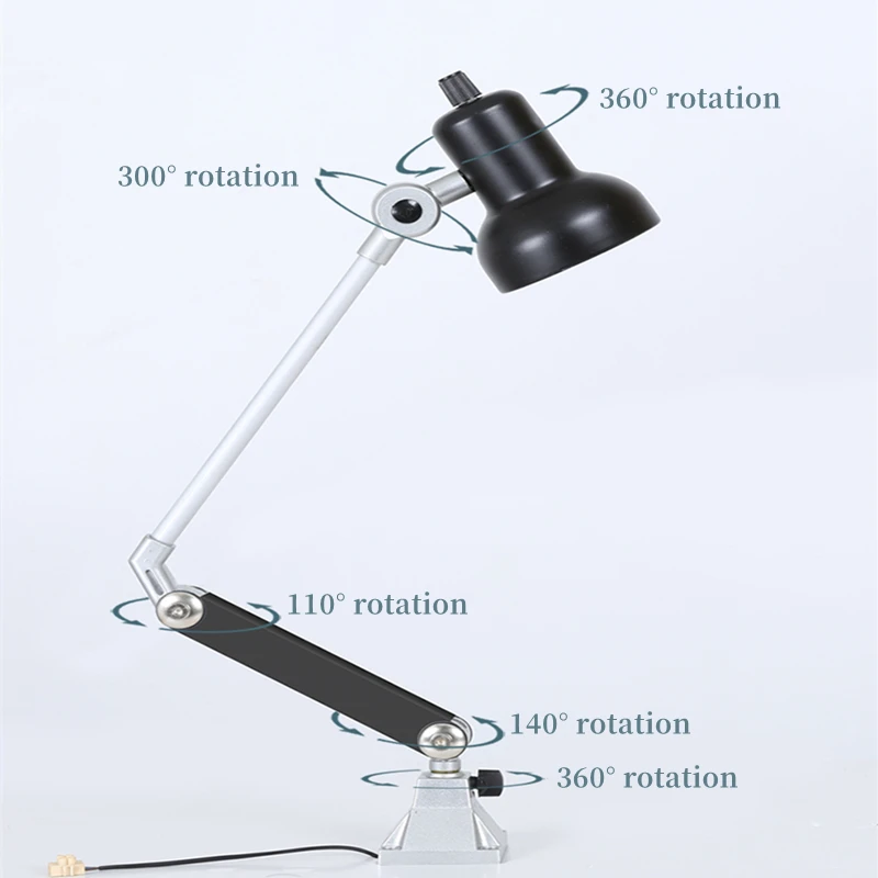 E27 Lamp Machine Tool Werklamp Lange Arm Opvouwbare Draaibank Machine Apparatuur Licht Voor Industriële Fabriek Verlichting Tafellamp