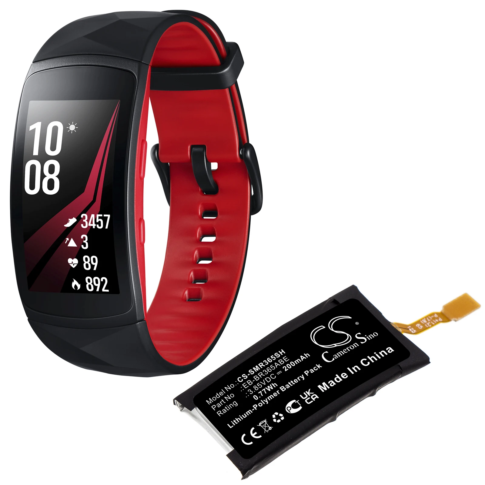 3.85V 200mAh Smartwatch Battery EB-BR365ABE GH43-04770A for Samsung Gear Fit 2 Pro, SM-R365 +TOOLS KIT