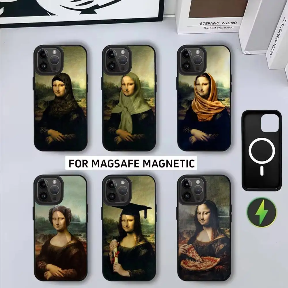 

M-Mona L-Lisa diverse art Phone Case For iPhone17,16,15,14,13,12,11 Plus,Pro Max Magnetic For Magsafe Wireless Charging
